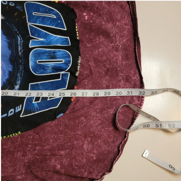 Upcycled Pink Floyd Band Tee Mineral Washed Shirt Jacket, size 2X - Picture 6 of 8